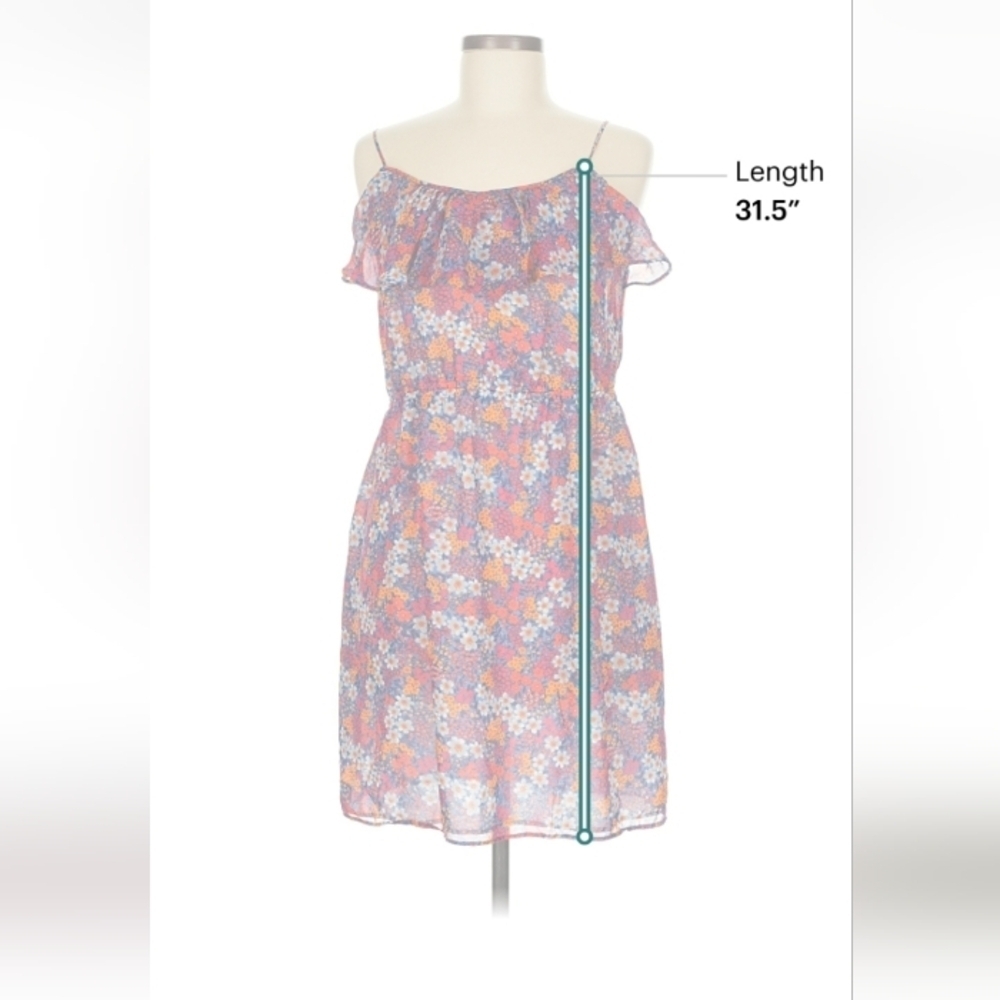 Shoshanna Silk Floral Ruffle Mini Dress Size 8 - Picture 8 of 12